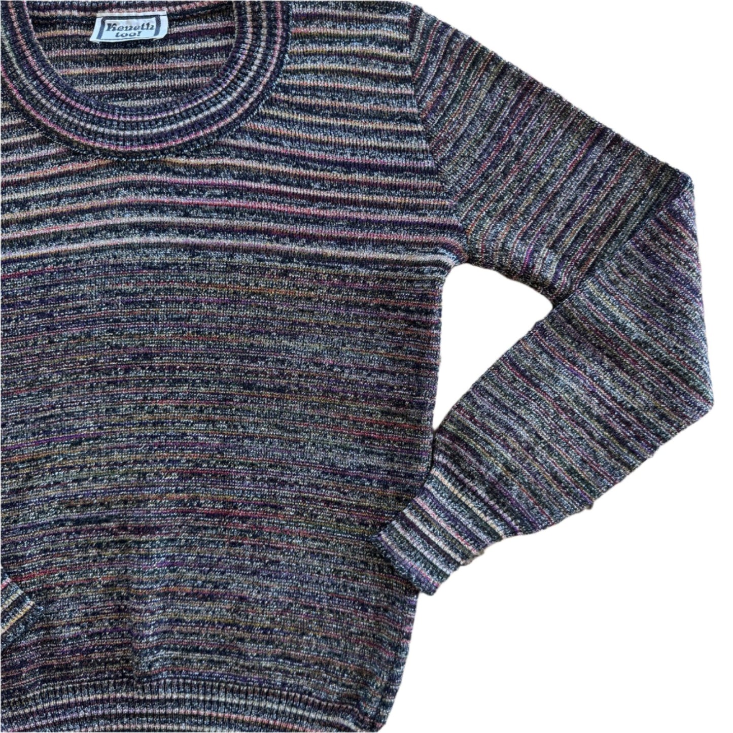70s Lurex Keneth Too! Multicolor Striped Sweater