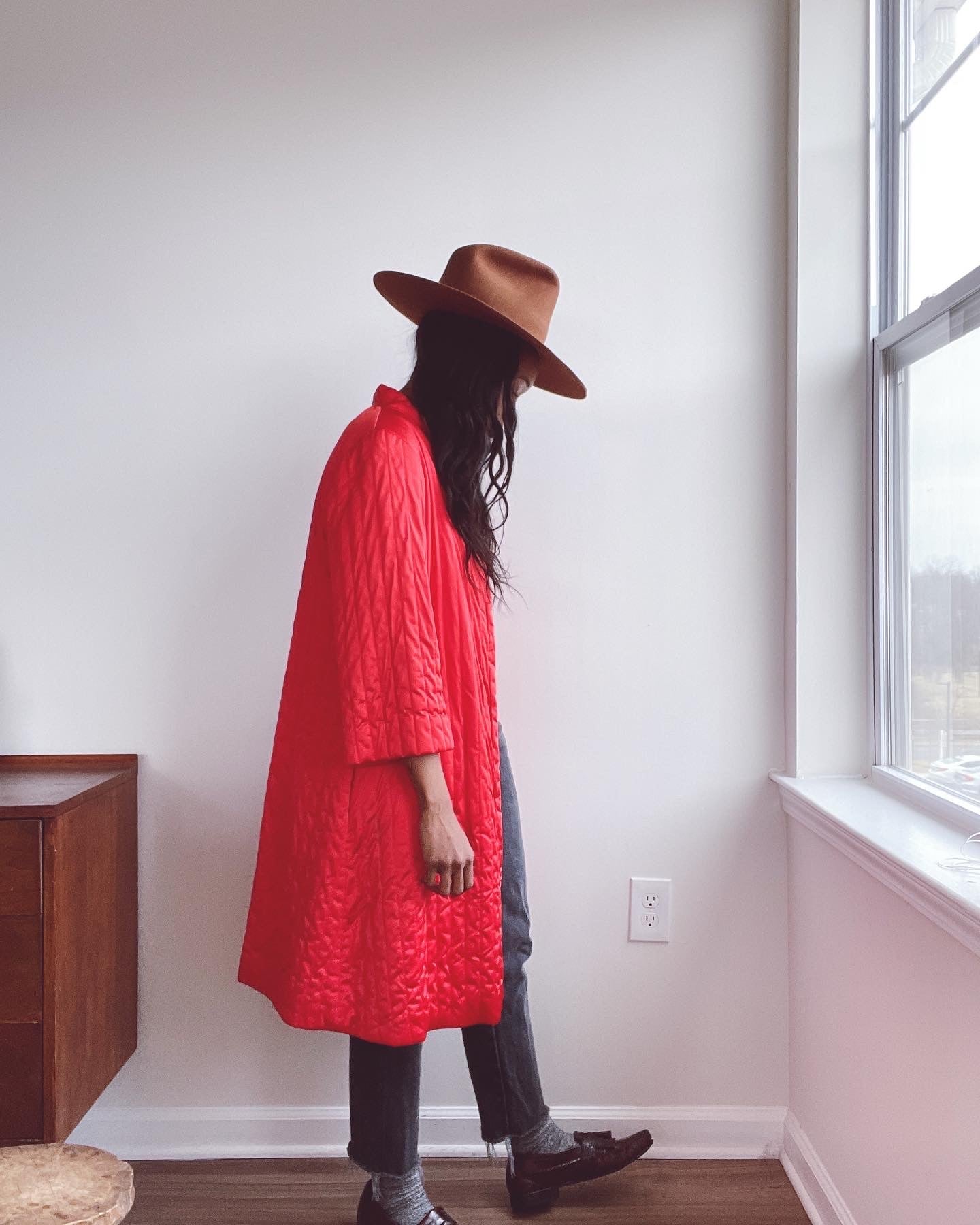 Vintage Quilted Housecoat Duster Jacket