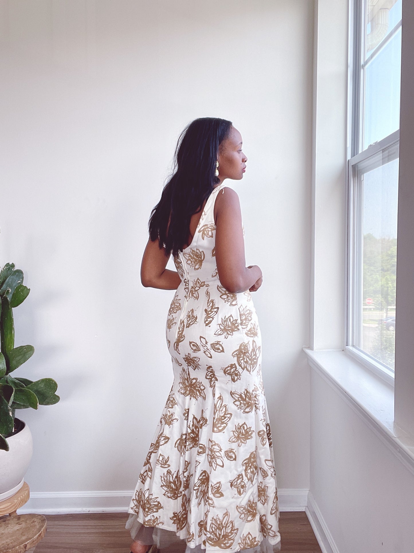 Floral Evening Minimal Fit Flare Gown