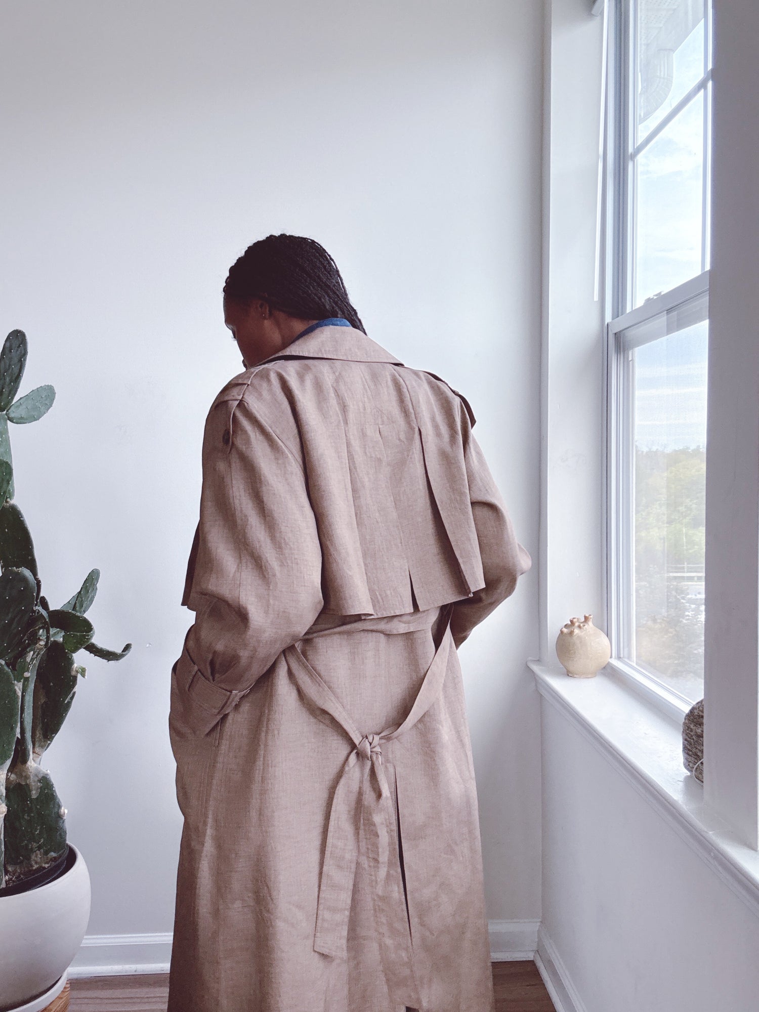 beige trench coat