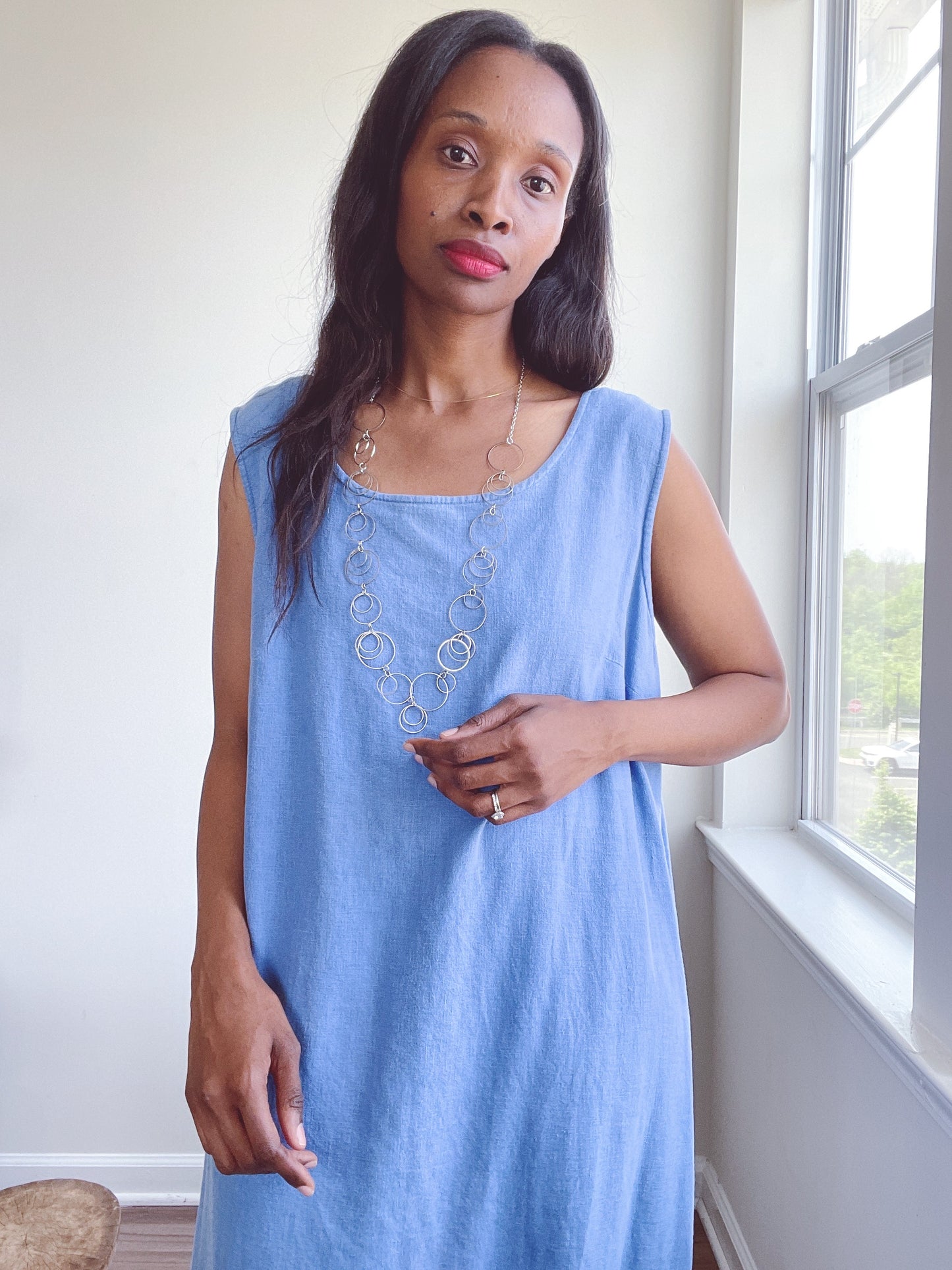 Vintage Linen Periwinkle Dress