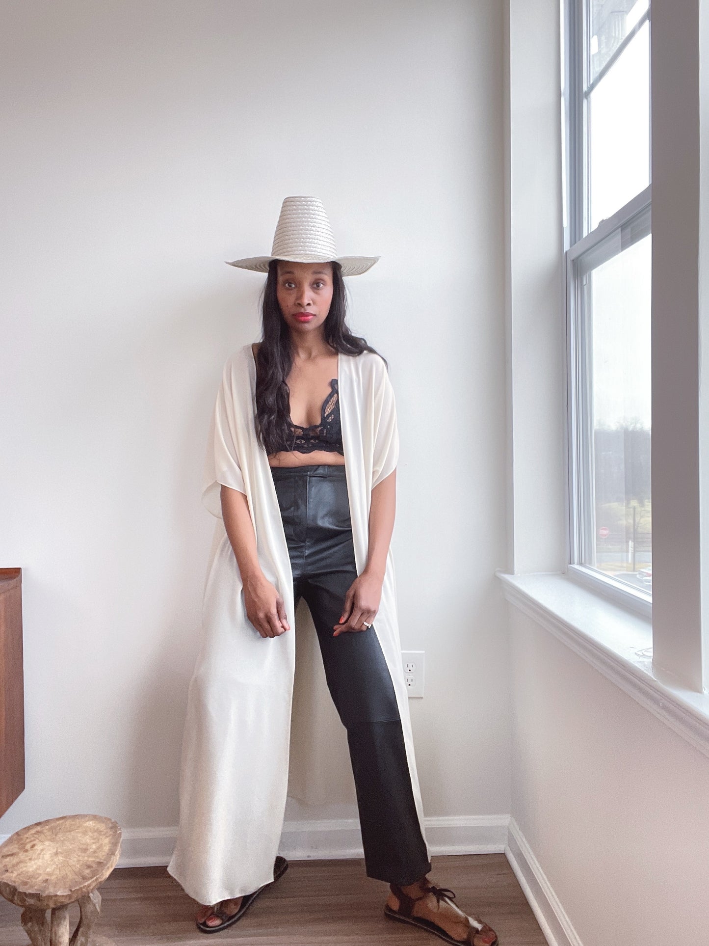 Ivory Minimal Vintage Duster