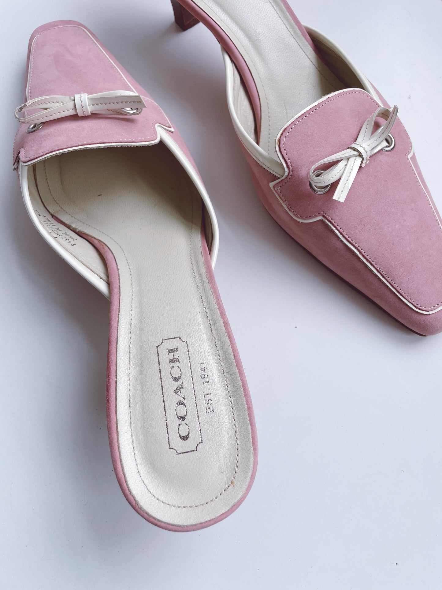 COACH Marielle Pink Leather Mules Heels 11