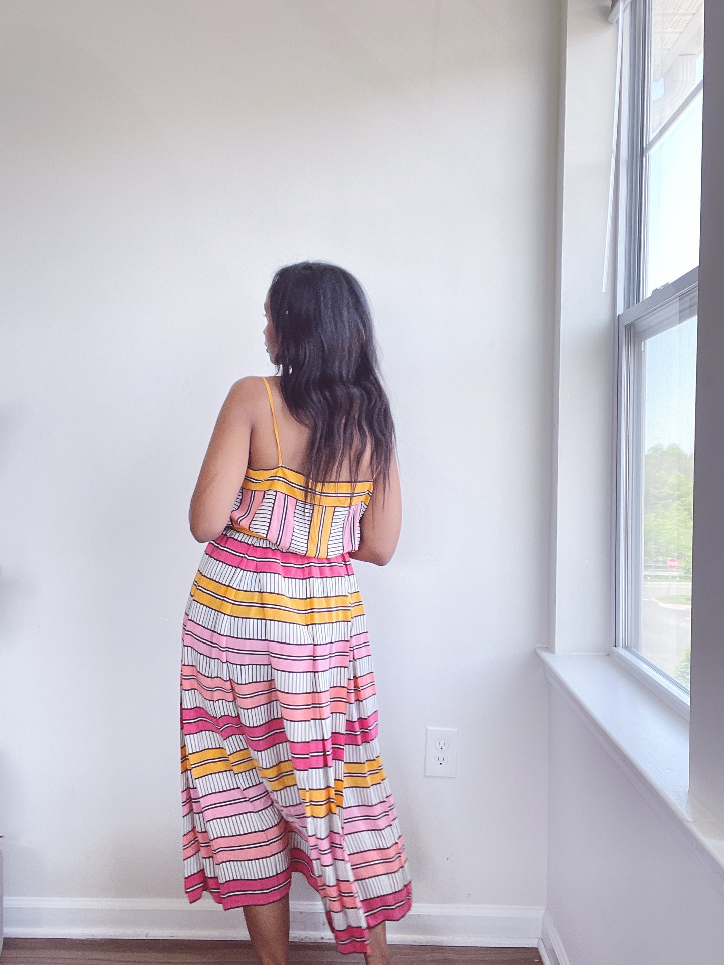 Vintage BILL HAIRE Silk Striped Skirt Set