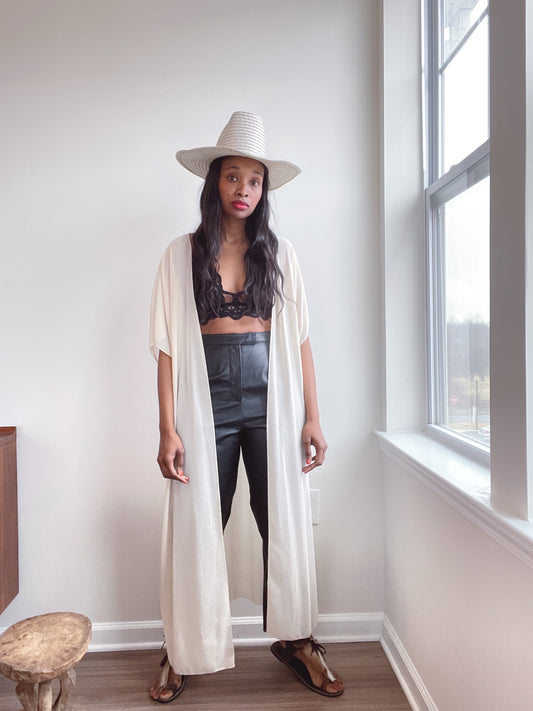 Ivory Minimal Vintage Duster