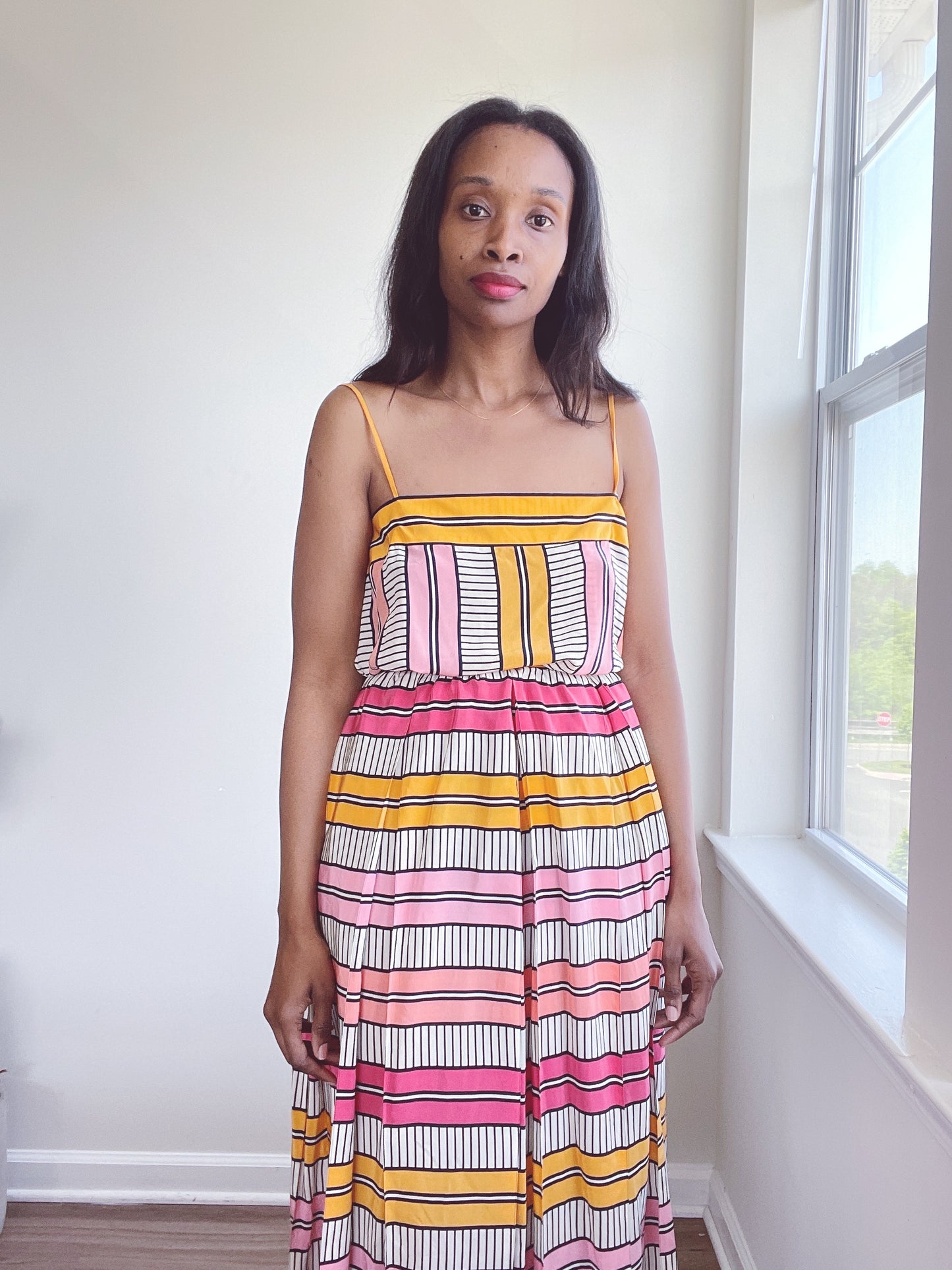 Vintage BILL HAIRE Silk Striped Skirt Set