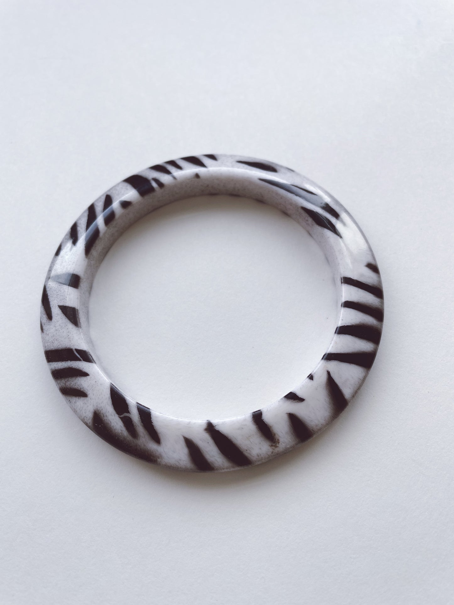 Zebra Vintage Disc Bangle Bracelet