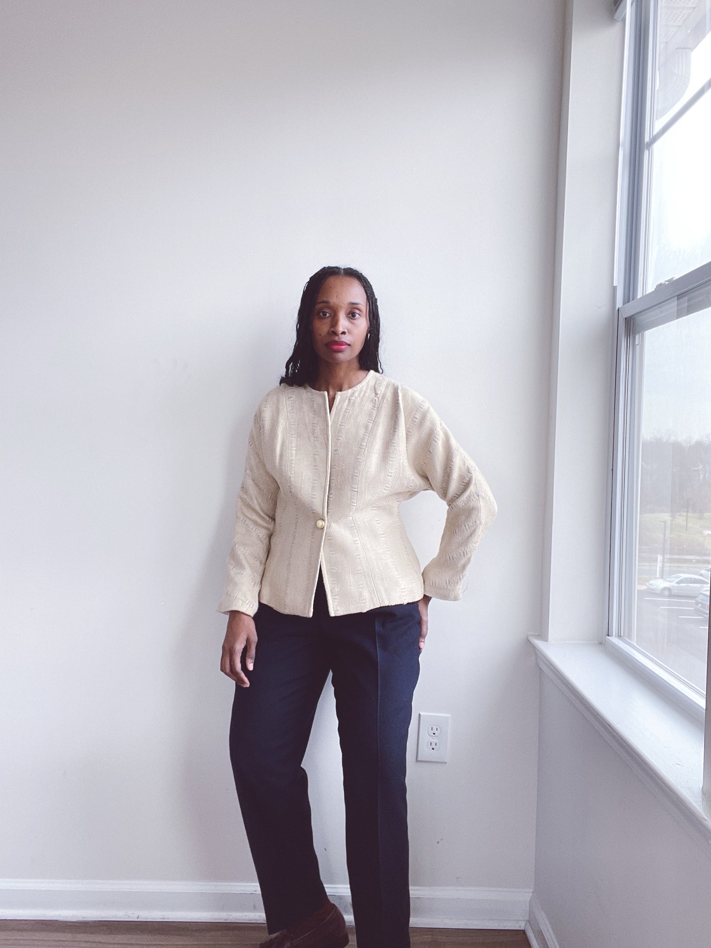 Wool Silk Woven Blazer