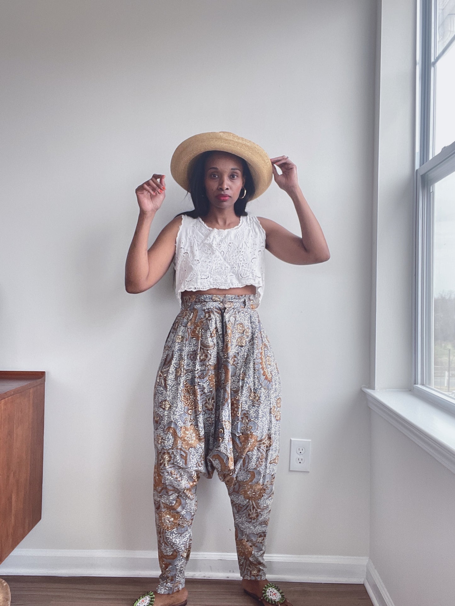 Drop Crotch Cotton Pants