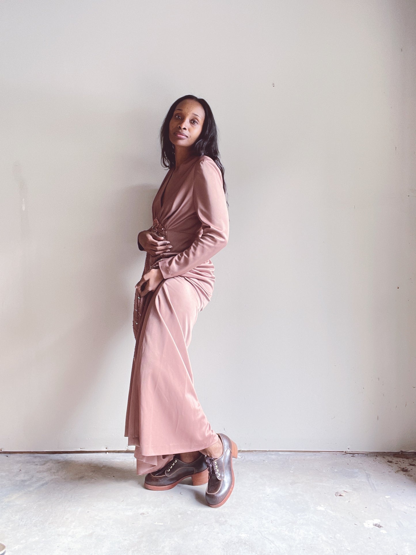 70s Evening Beaded Dress