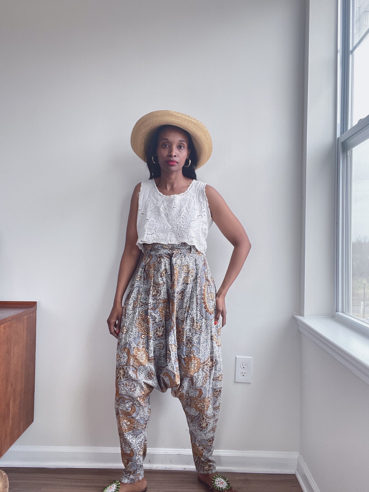 Drop Crotch Cotton Pants