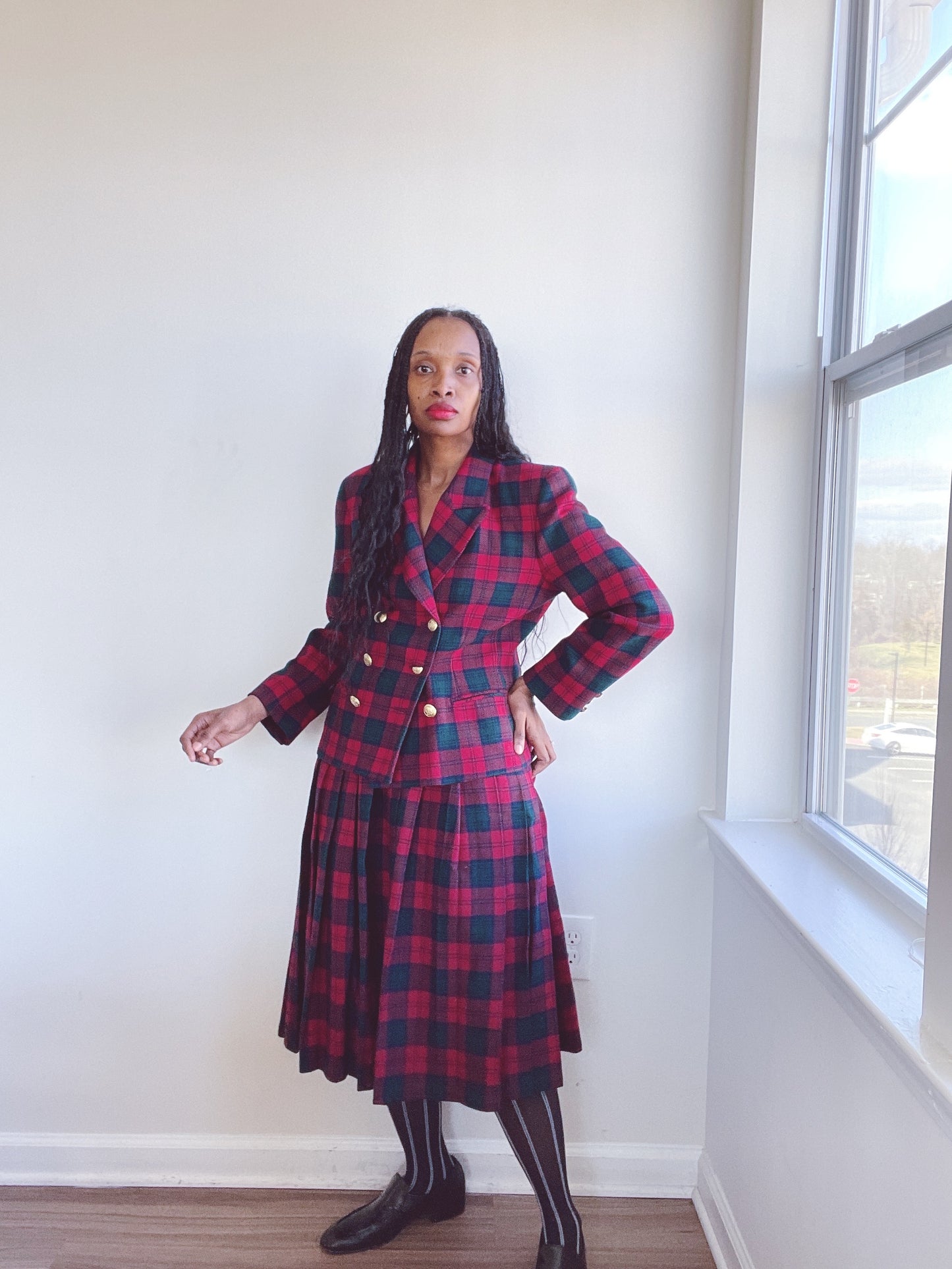 Vintage Pendleton Pleated Skirt Suit 2 Pc