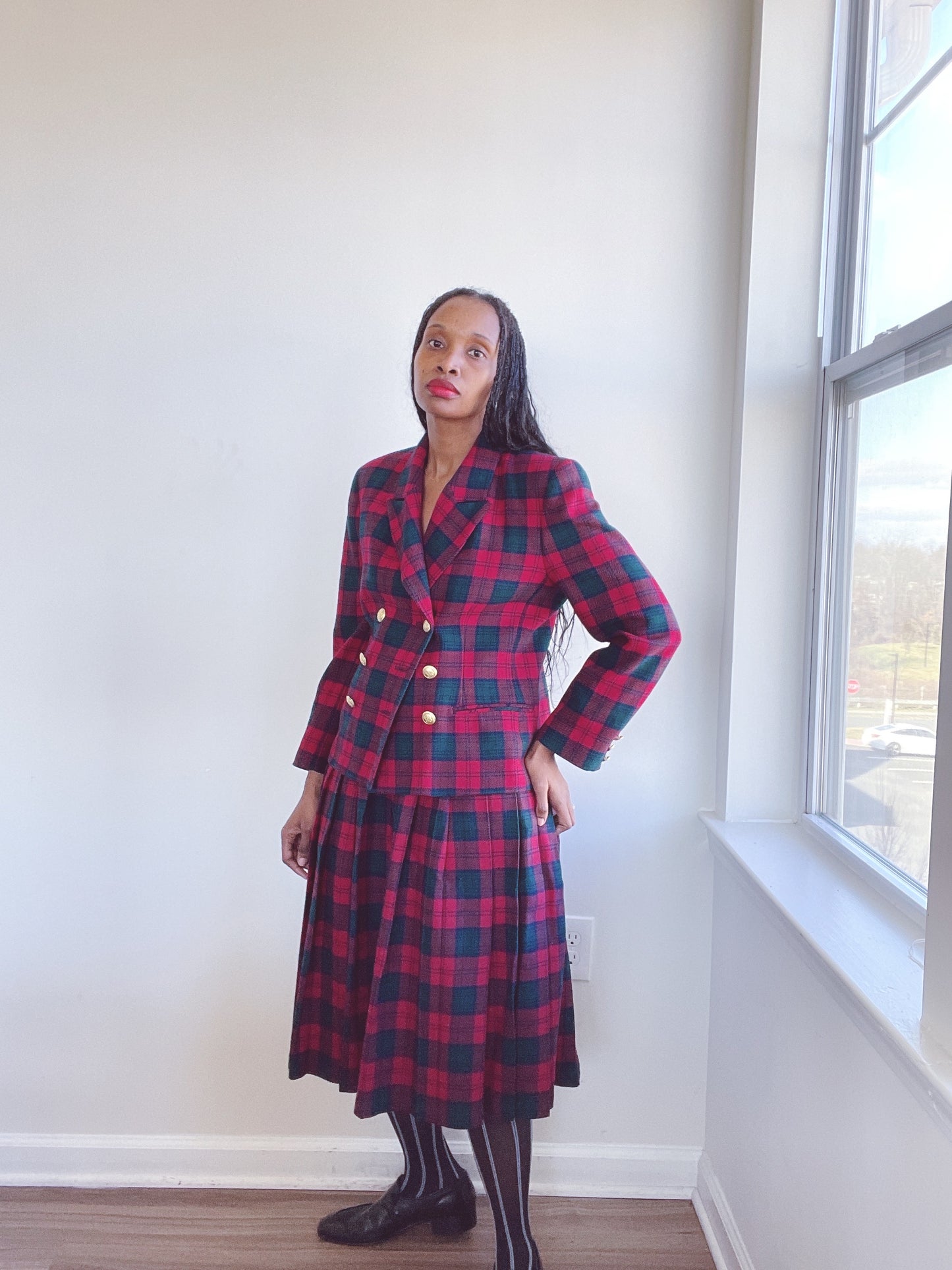 Vintage Pendleton Pleated Skirt Suit 2 Pc