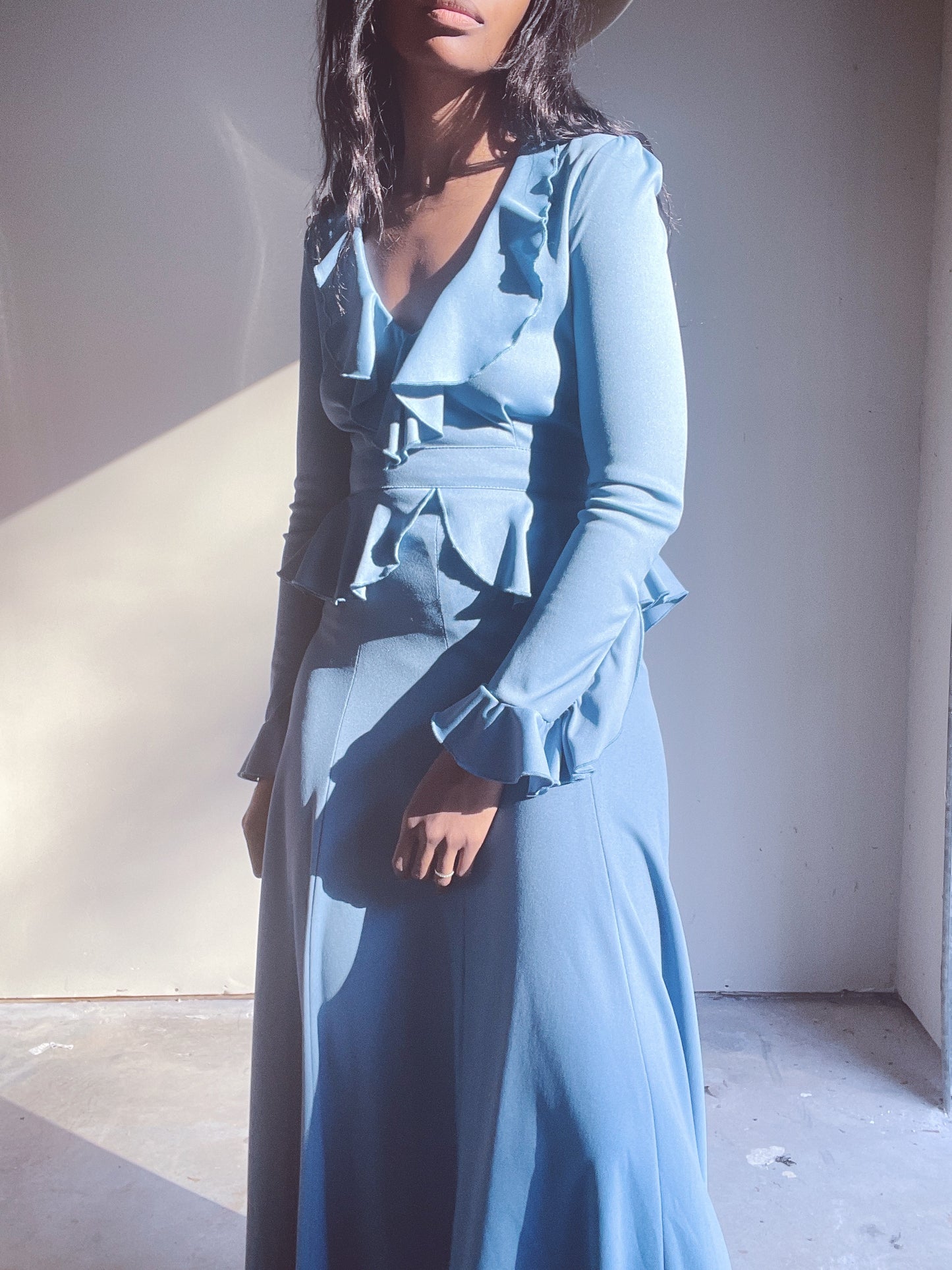 70s Ruffle Maxi Dress