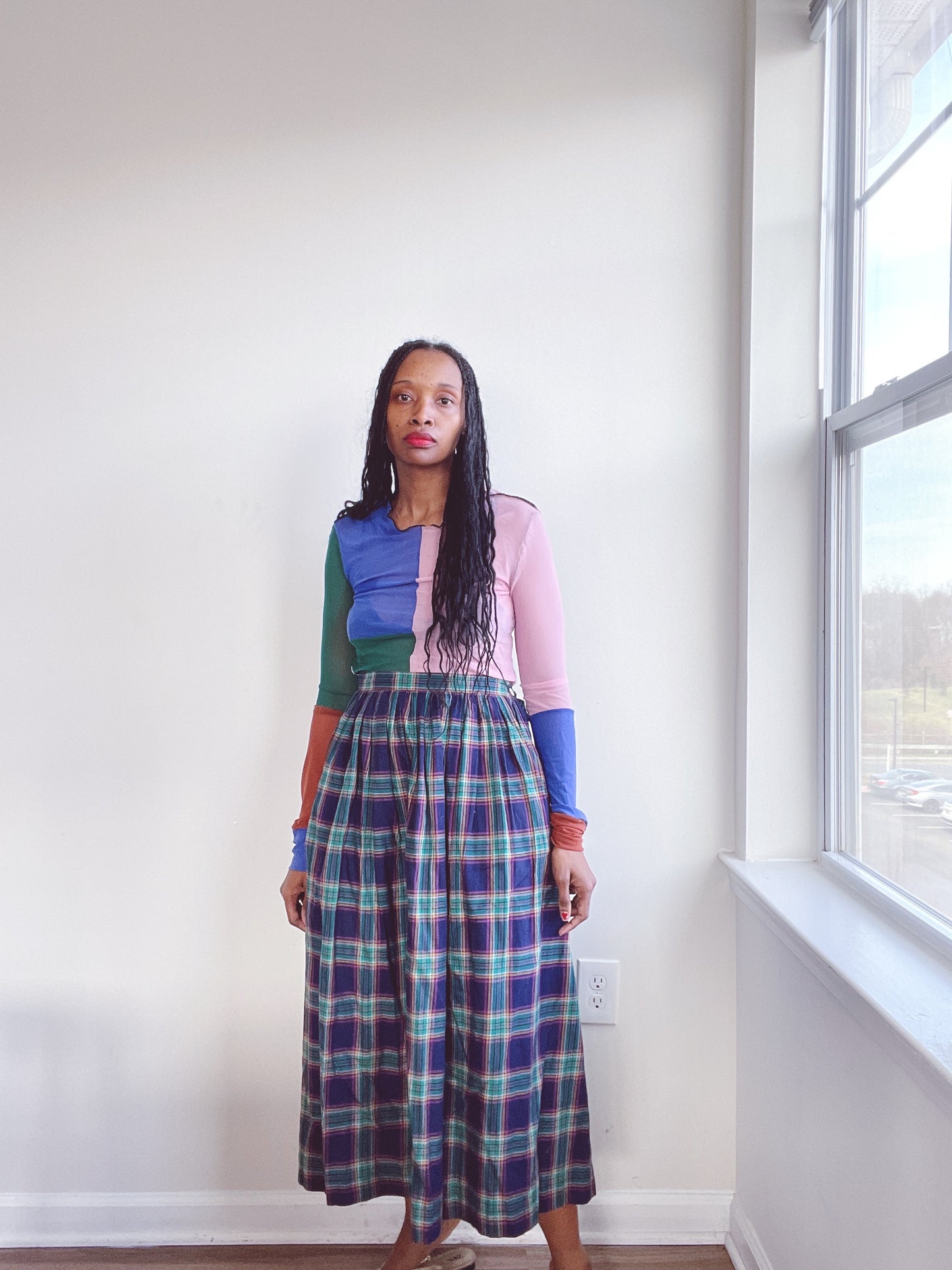 Vintage Ralph Lauren Plaid Cotton Skirt