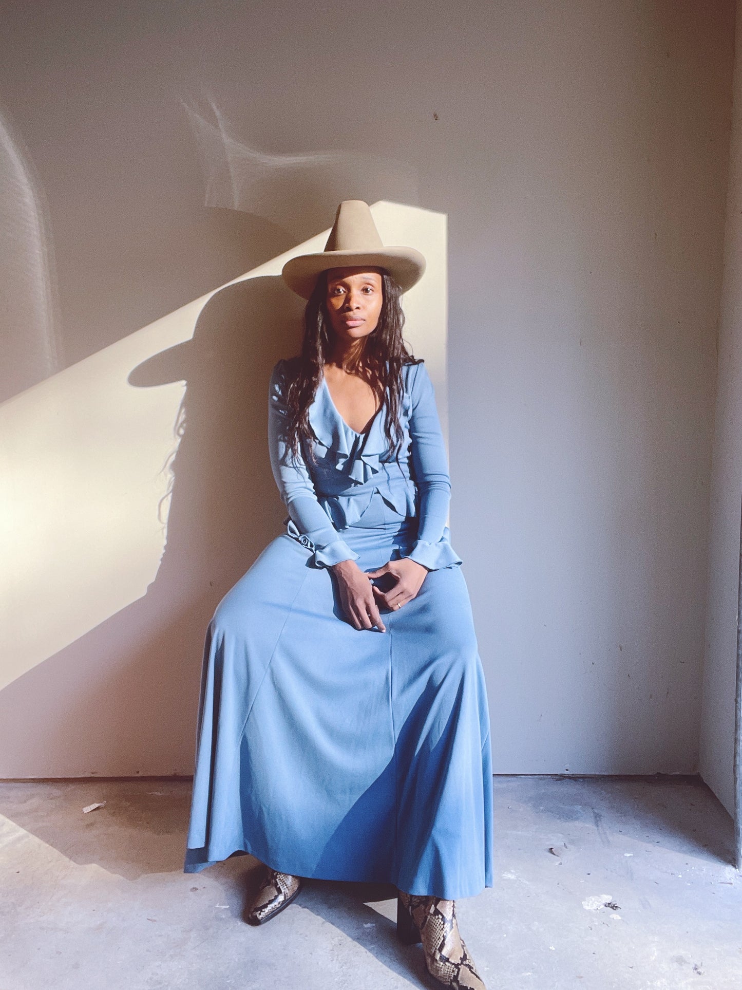 70s Ruffle Maxi Dress