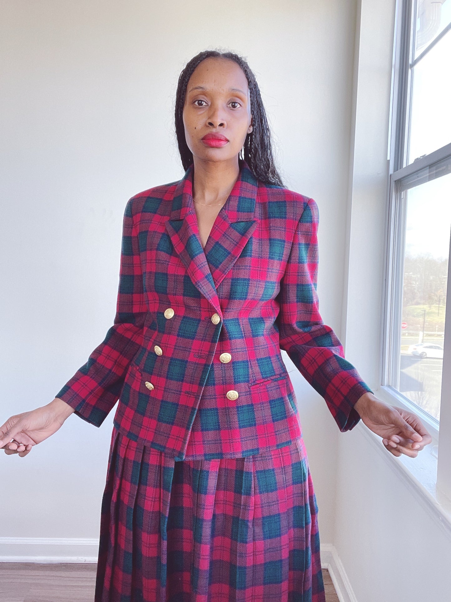 Vintage Pendleton Pleated Skirt Suit 2 Pc