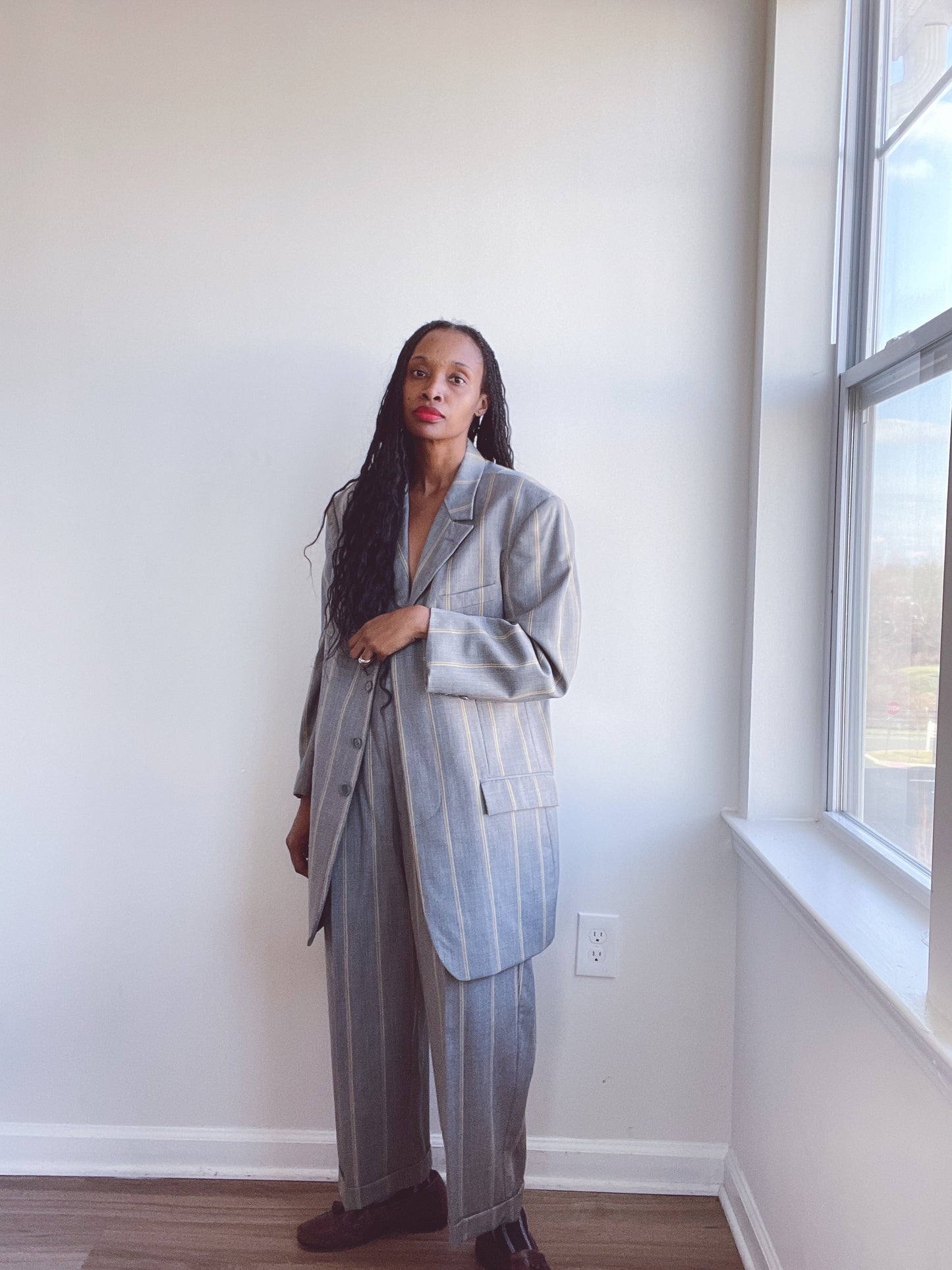 Butter Yellow Pinstripe Lightweight Suit