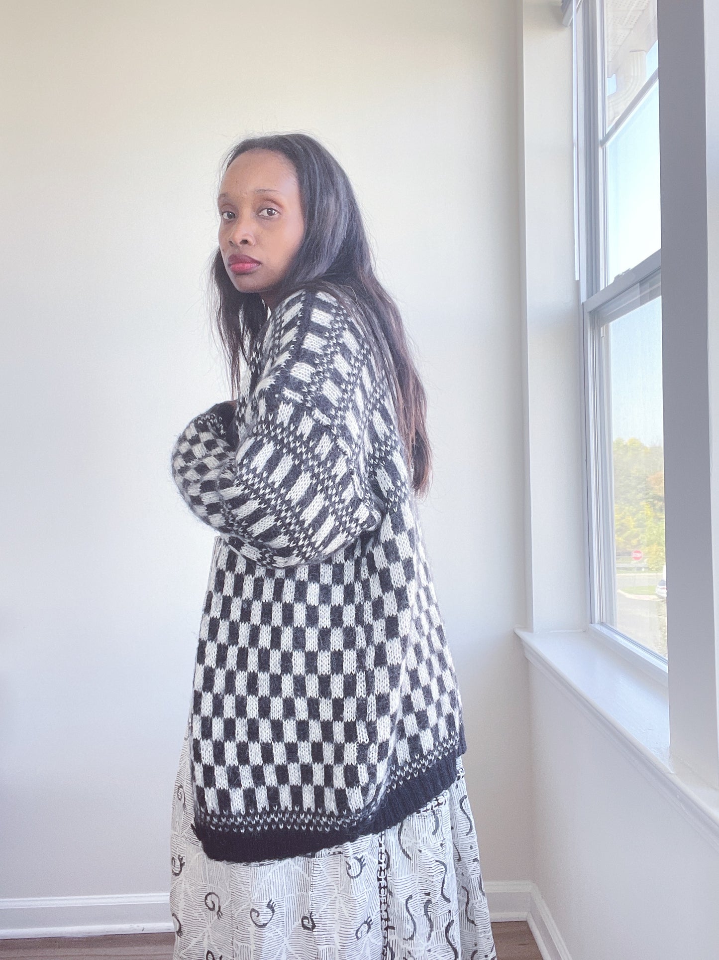 Mohair Checkered Sweater