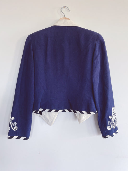 EMANUEL UNGARO Rope Stripe Blazer Jacket