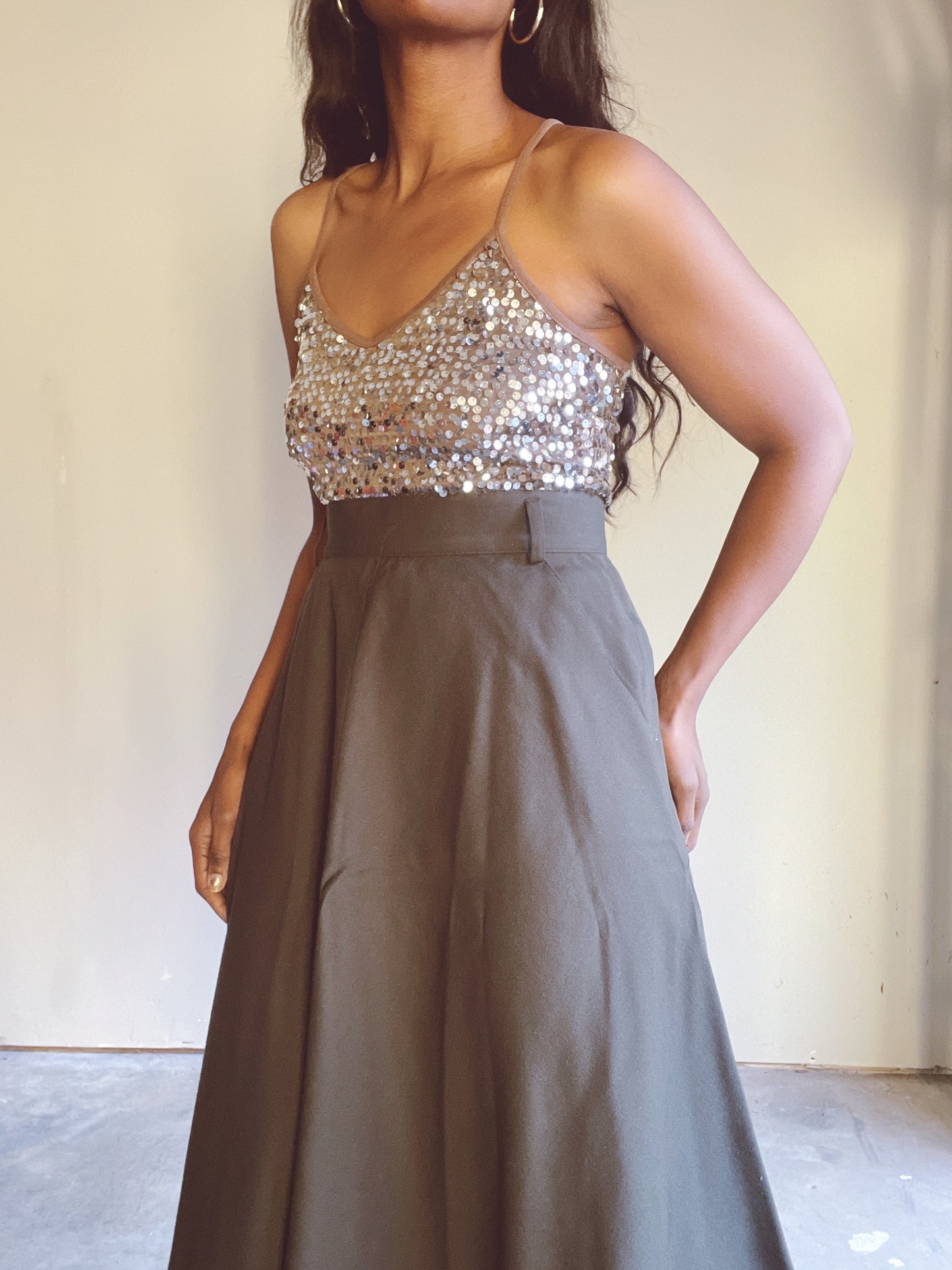 50s Olive Wool Circle Skirt