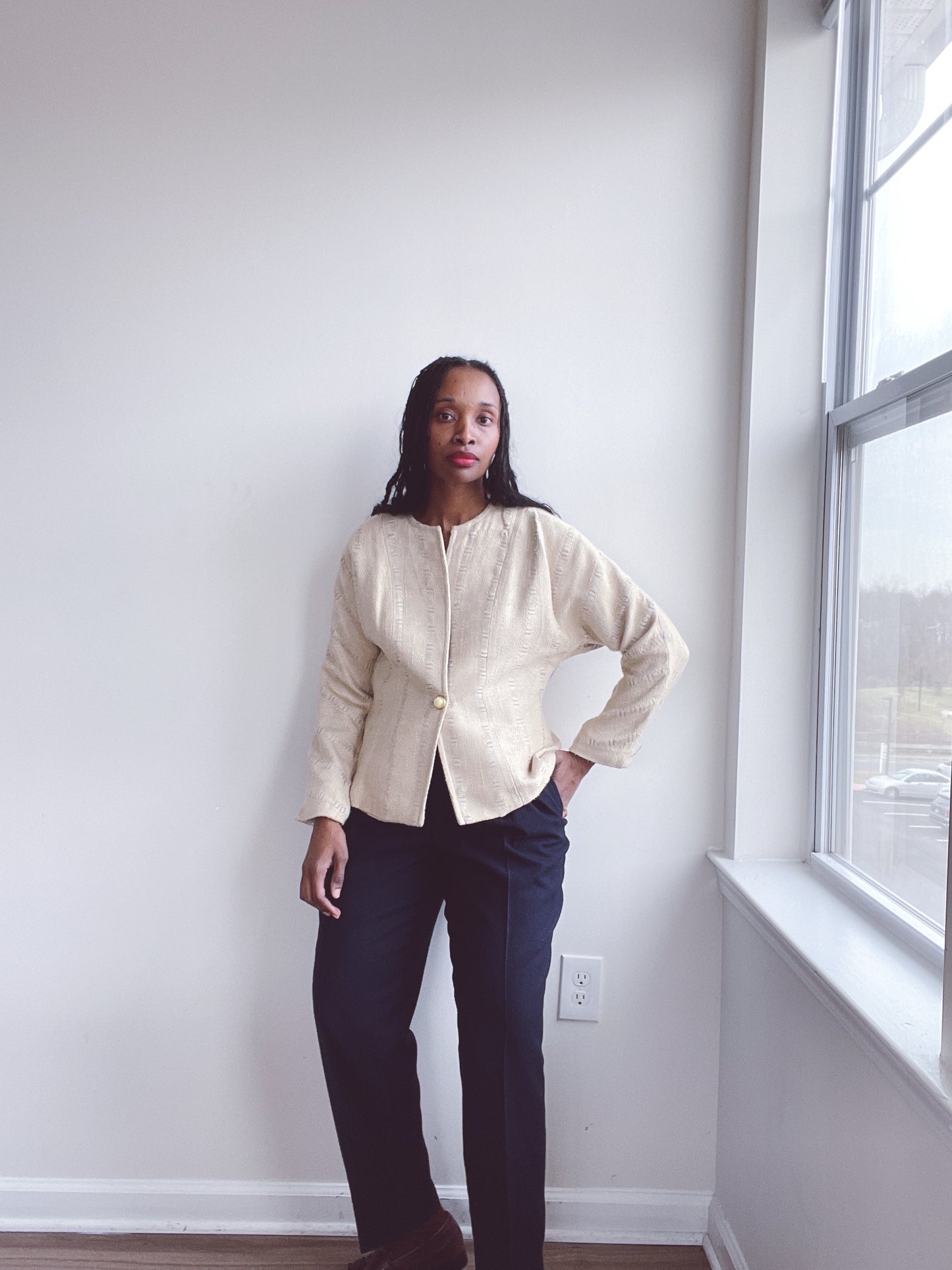 Wool Silk Woven Blazer