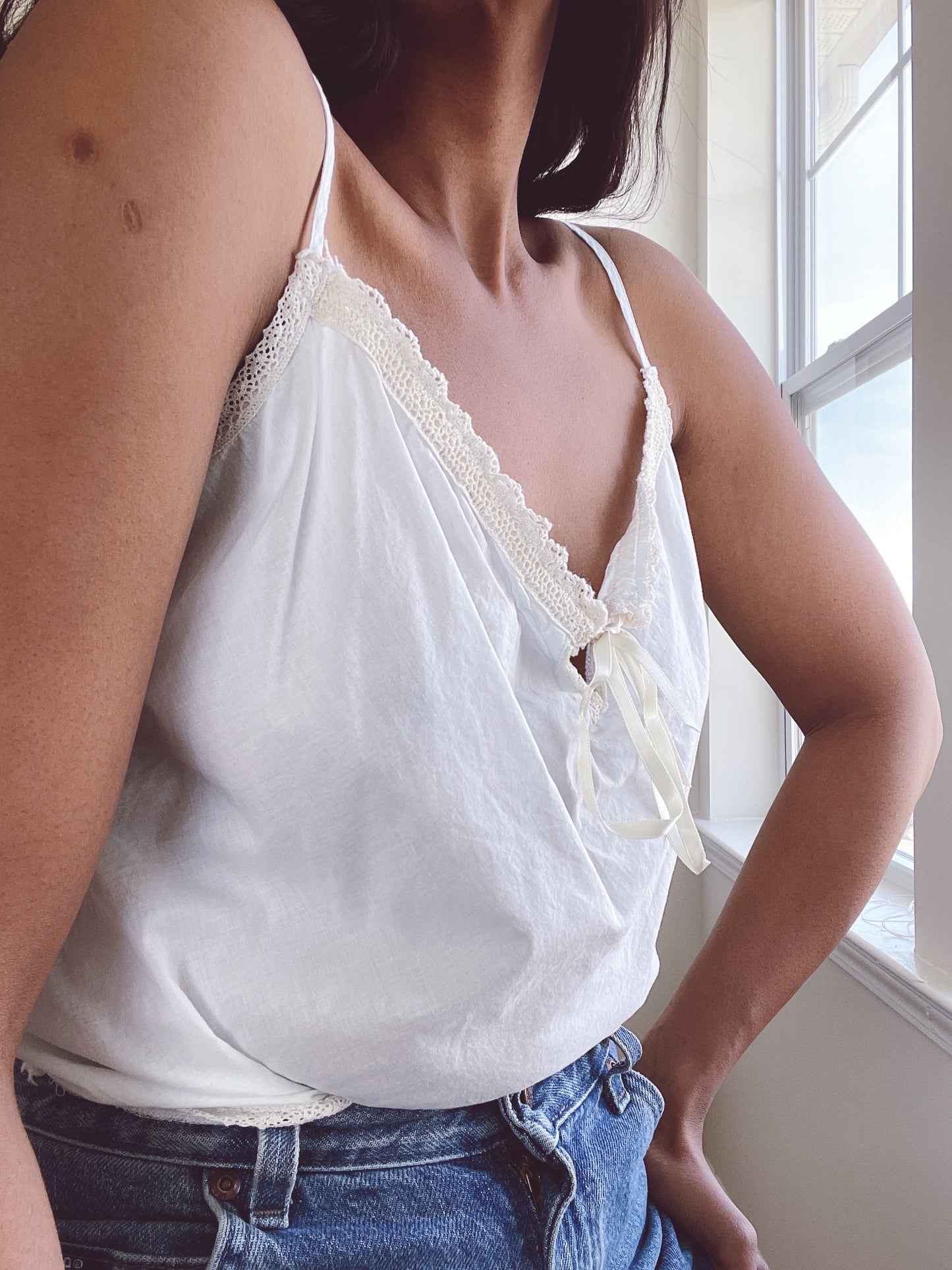 Cotton Lace Trim Tank