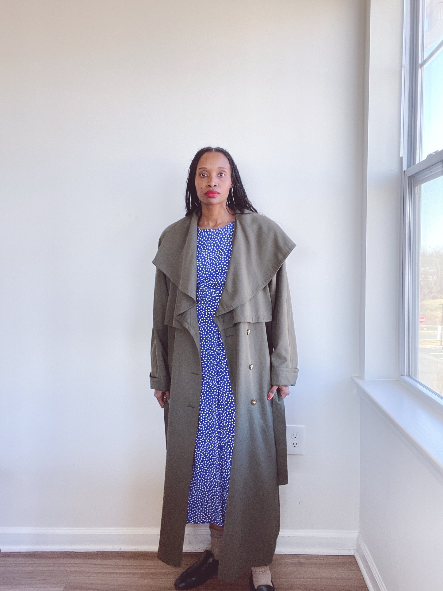 Olive Vintage Trench Coat
