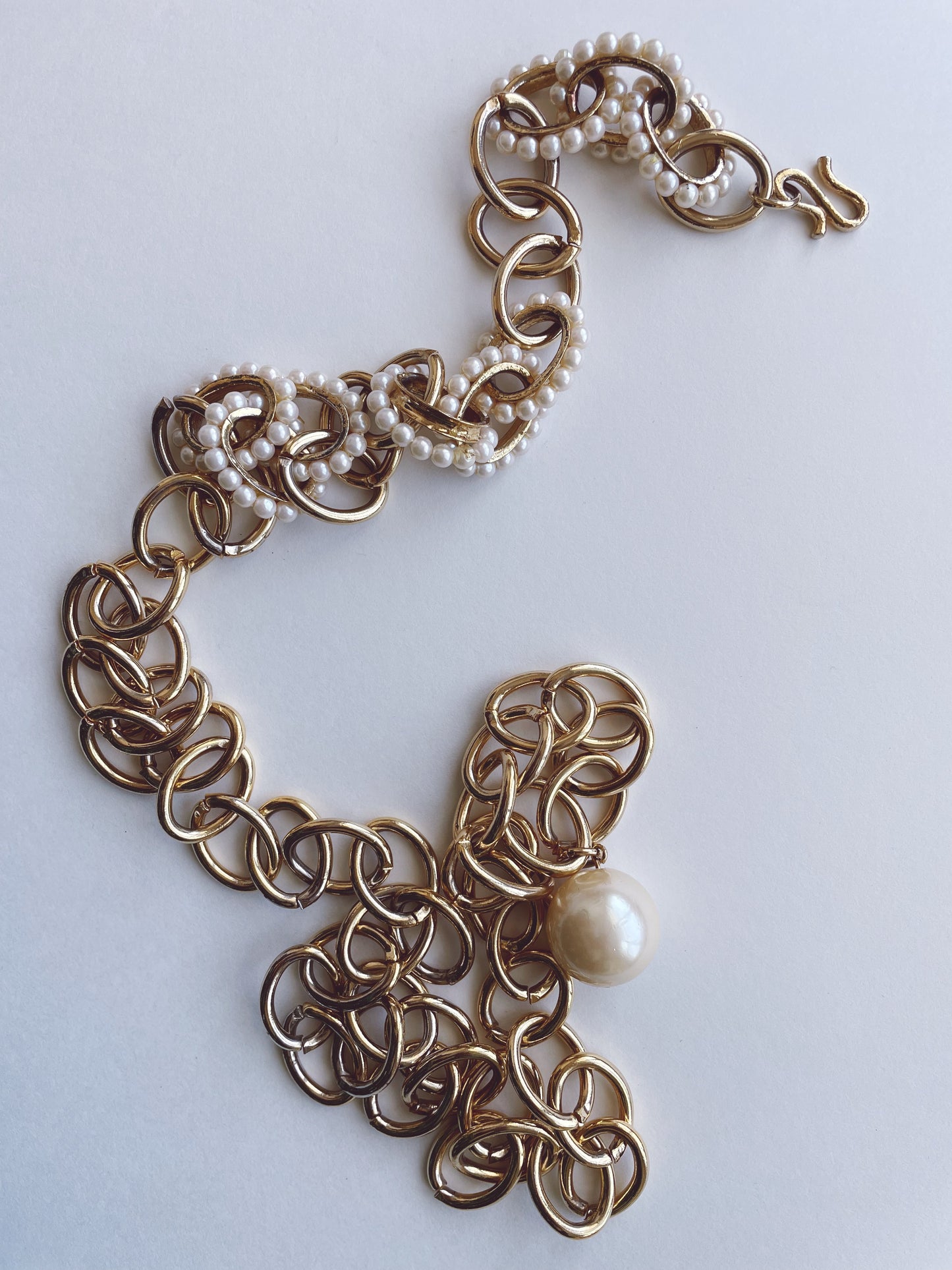 Pearl Gold Tone Chain Belt