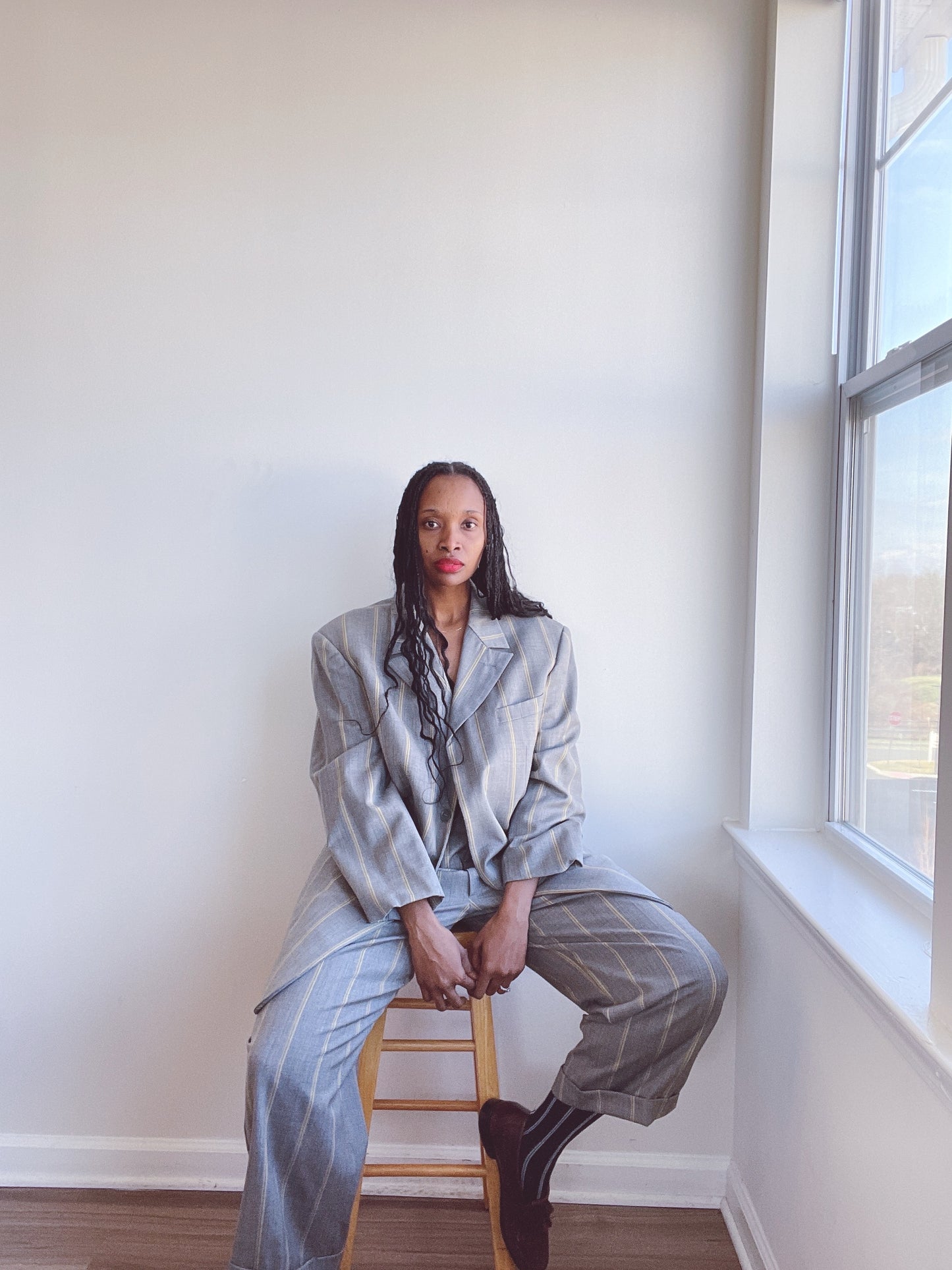 Butter Yellow Pinstripe Lightweight Suit