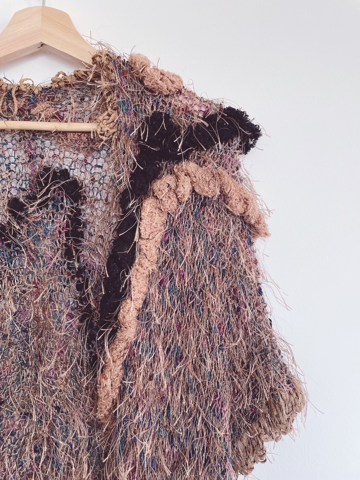 Knit Shaggy Duster Cardigan Sweater