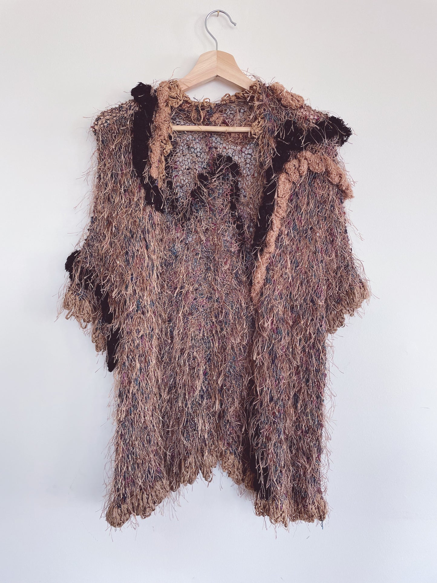Knit Shaggy Duster Cardigan Sweater
