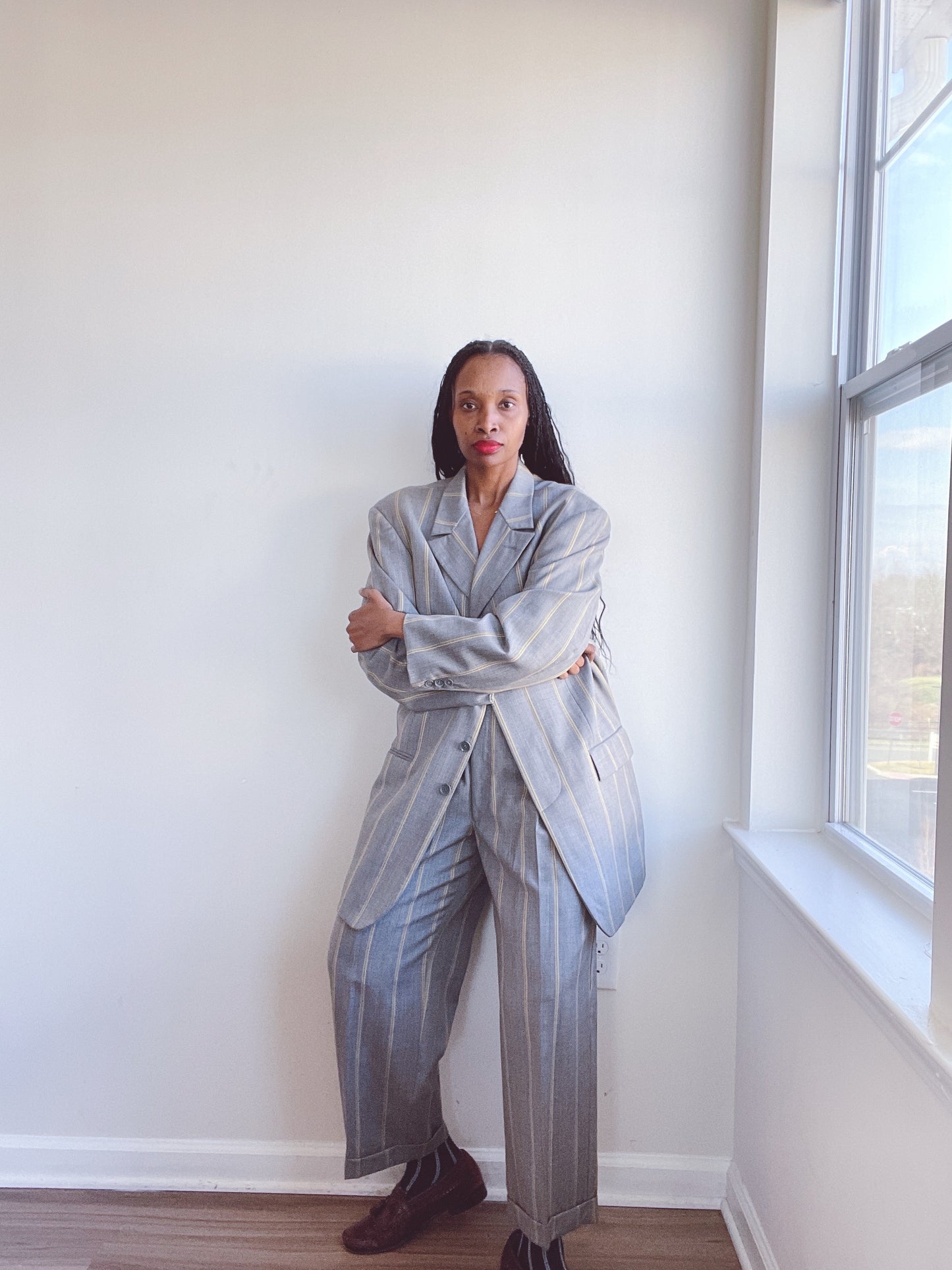 Butter Yellow Pinstripe Lightweight Suit