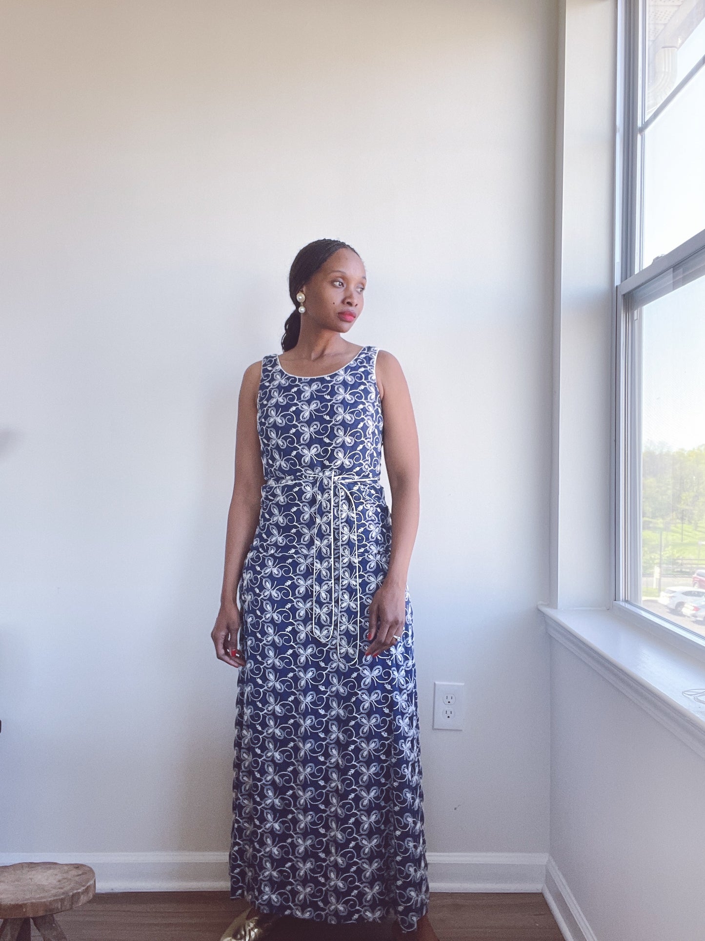 Embroidered 60s Dress