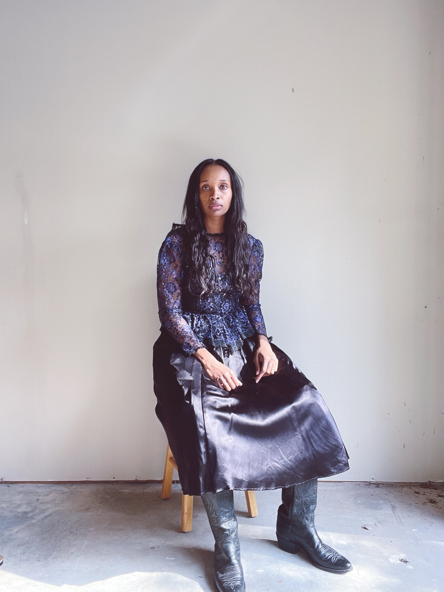 Gunne Sax Black Lace Dress