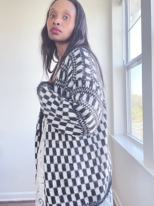 Mohair Checkered Sweater