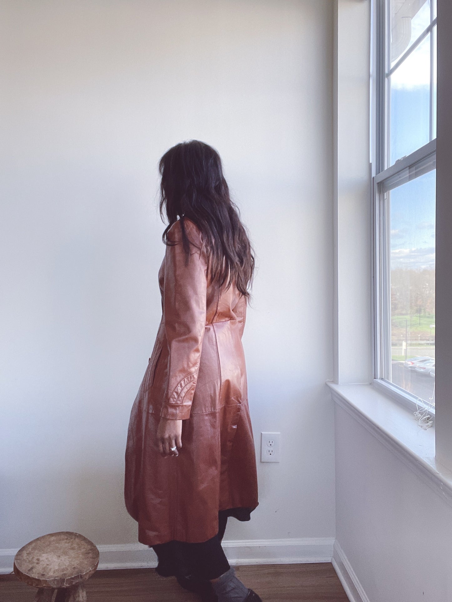 70s Leather Trench Coat