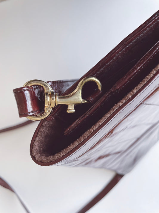Vintage Oxblood Merlot Eel Clutch Purse