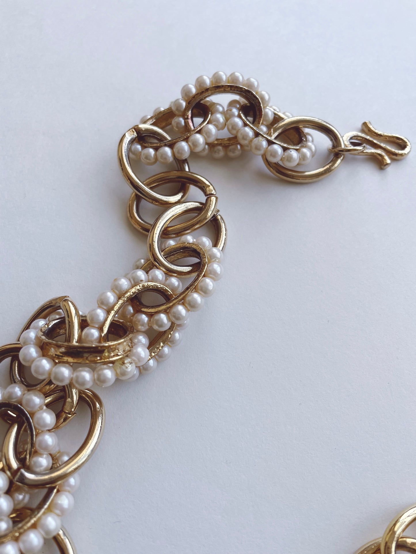 Pearl Gold Tone Chain Belt
