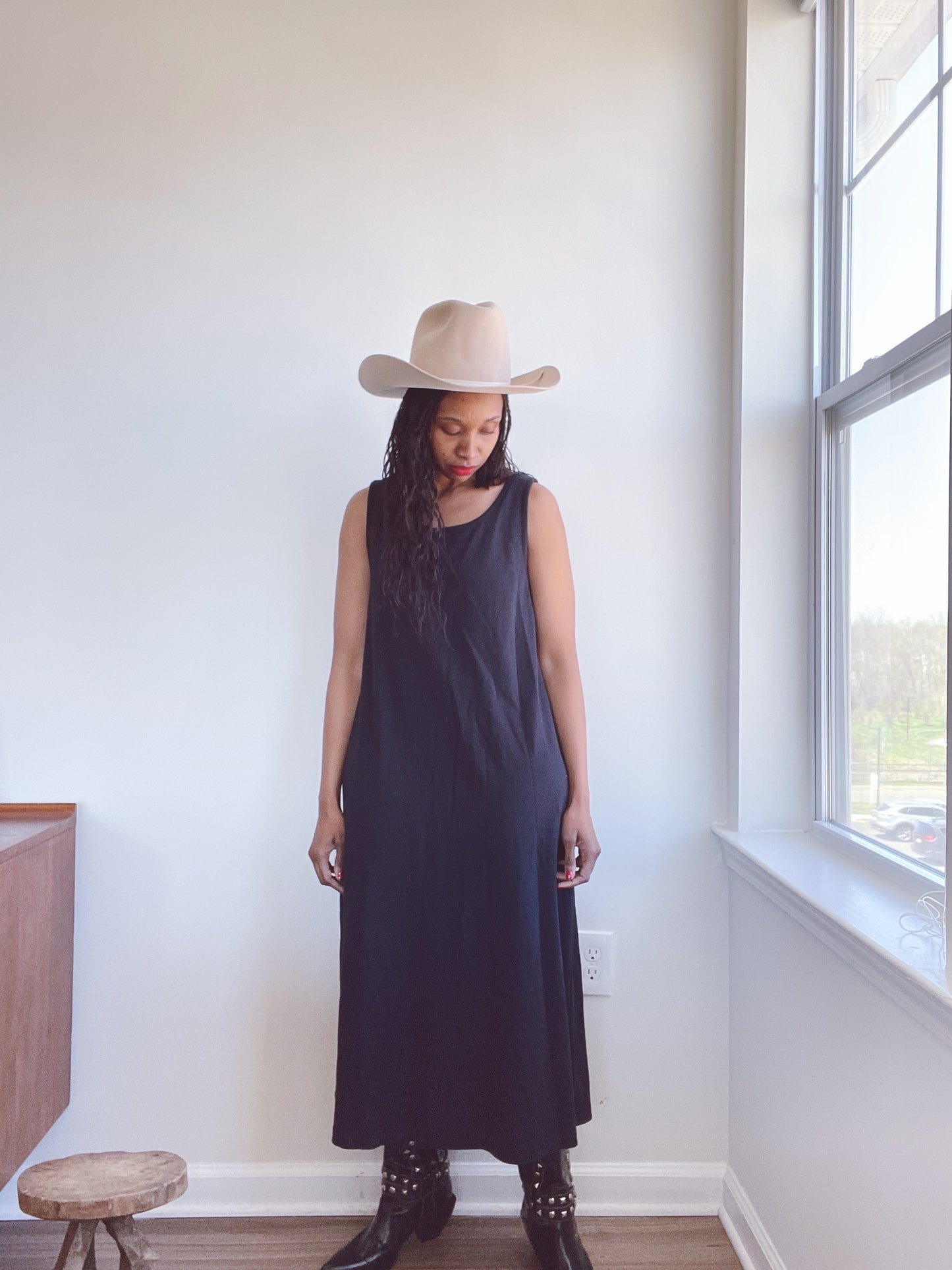 Noir Vintage Jersey Cotton Tank Dress