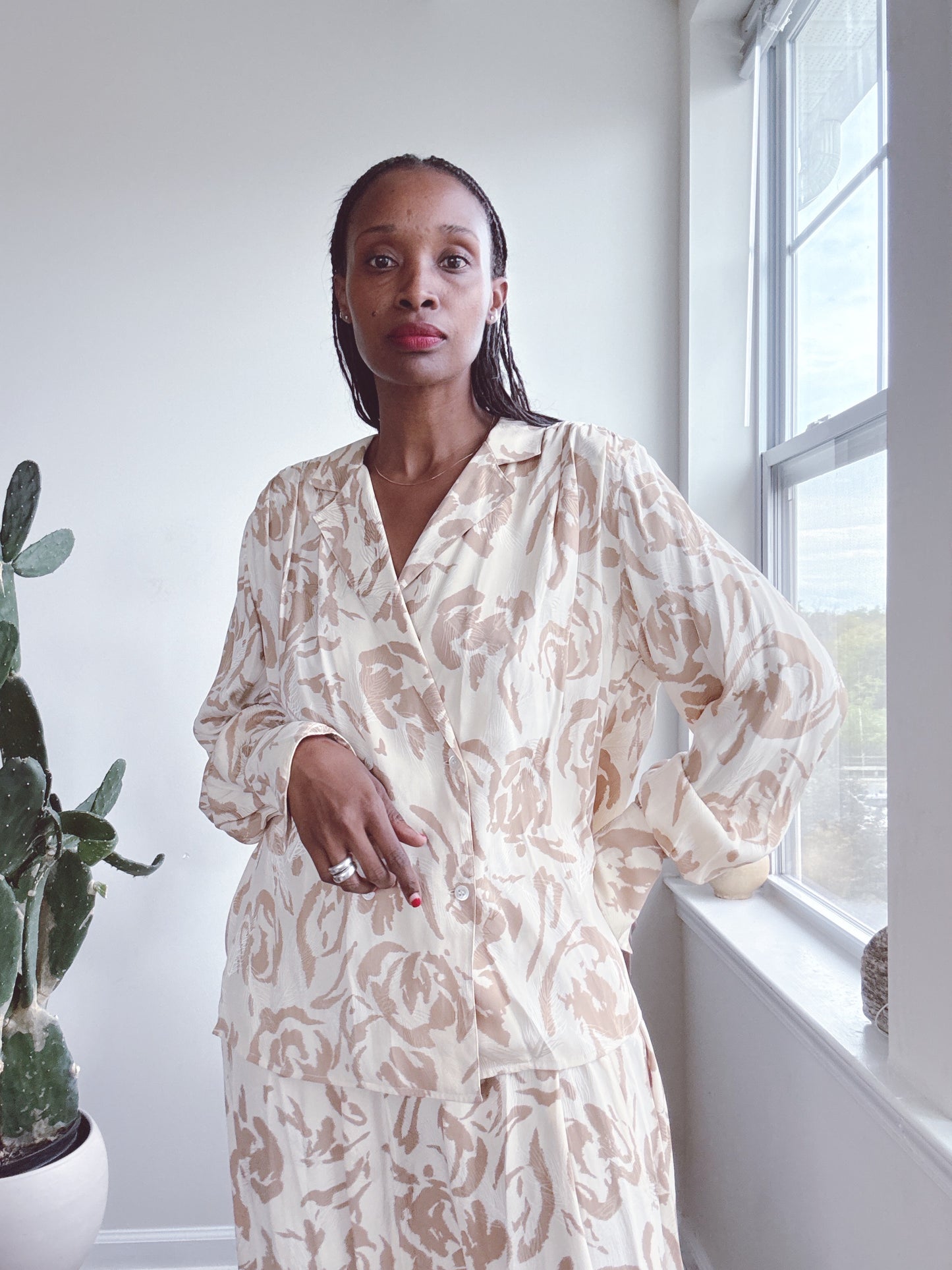 Vintage CHRISTIAN DIOR Silk Skirt Set