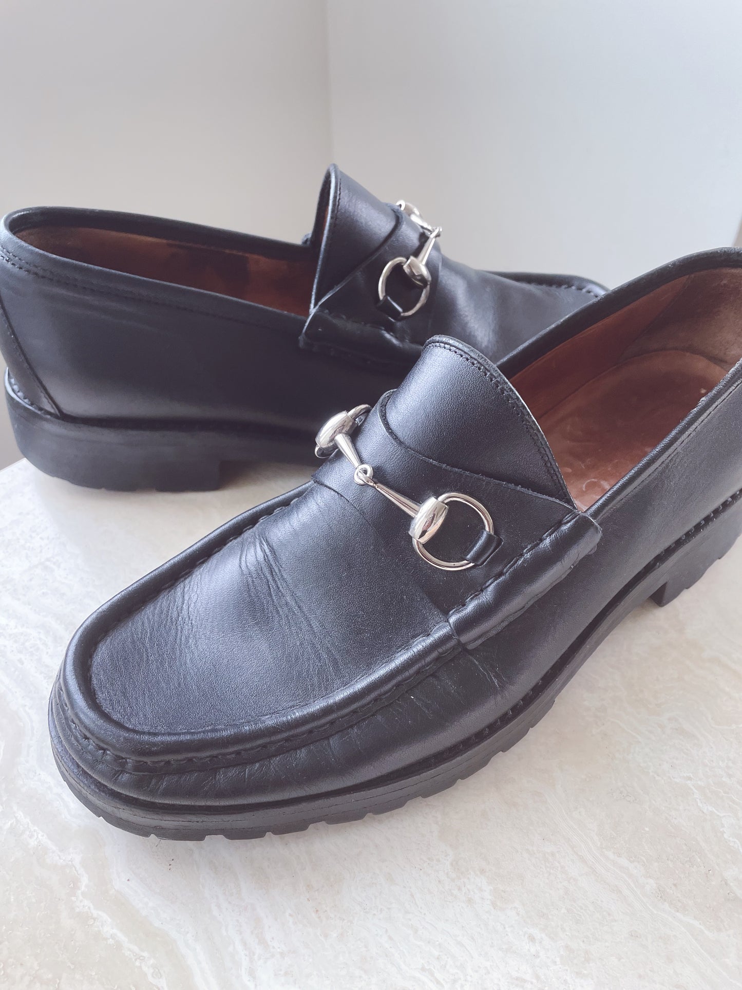 Vintage GUCCI Horsebit Loafers Black