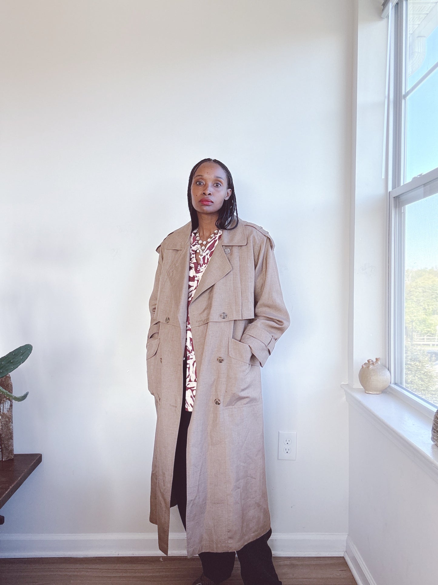 Vintage Trench Coat Jacket Windbreaker