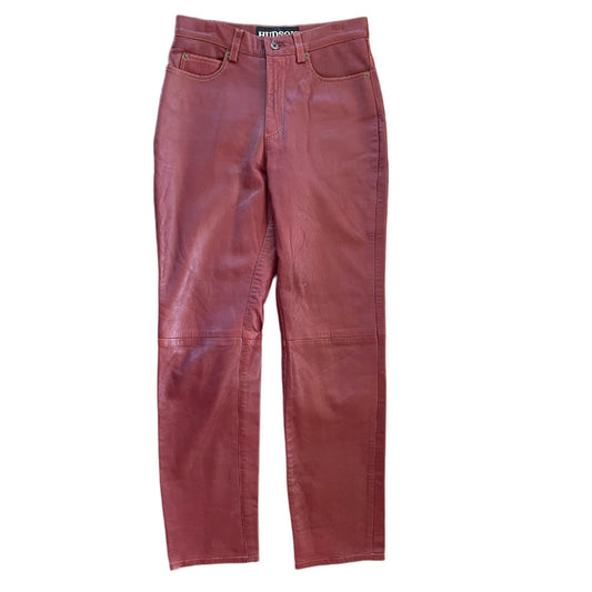 Hudson Red Lamb Leather Pants 8