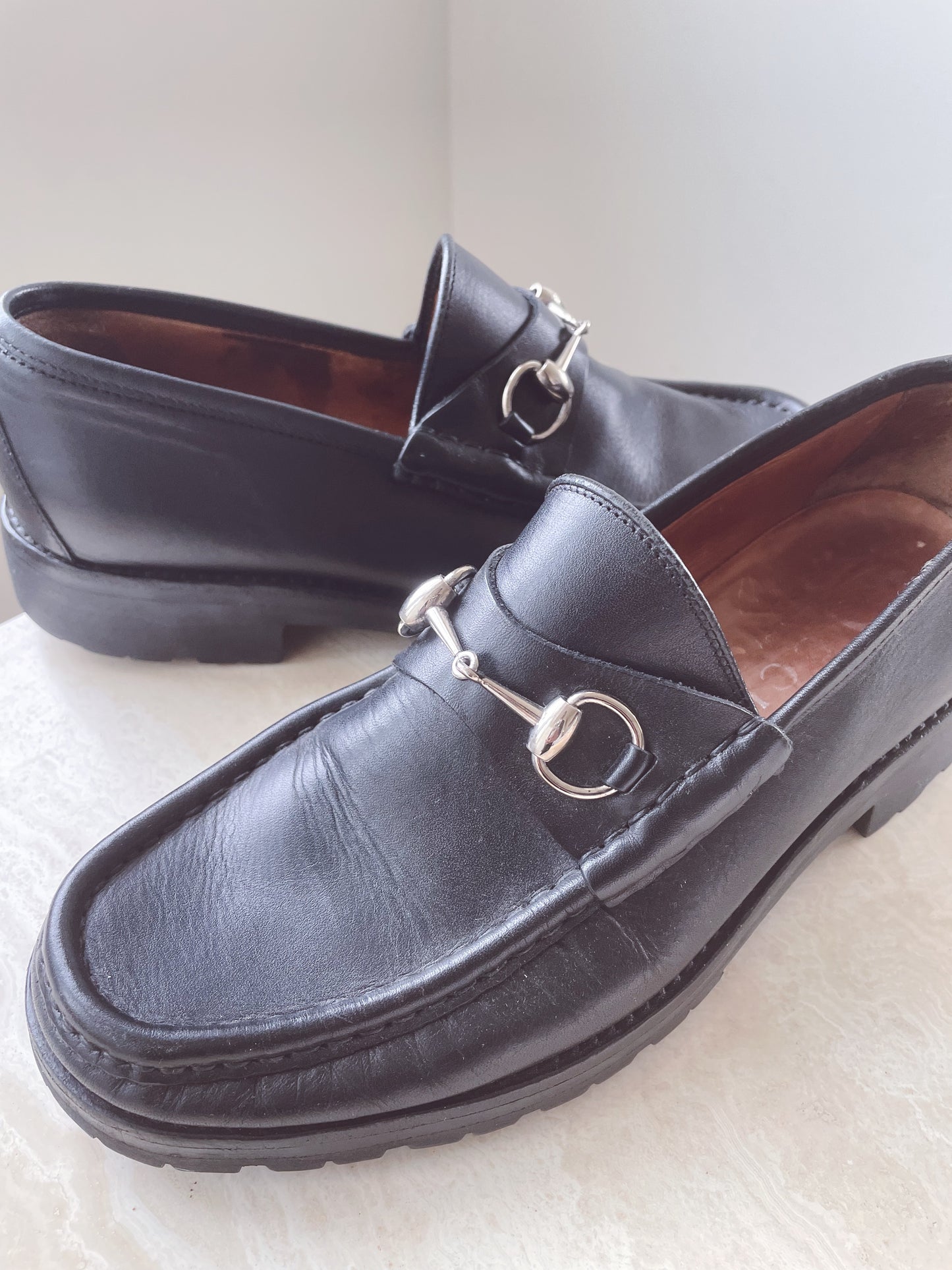 Vintage GUCCI Horsebit Loafers Black