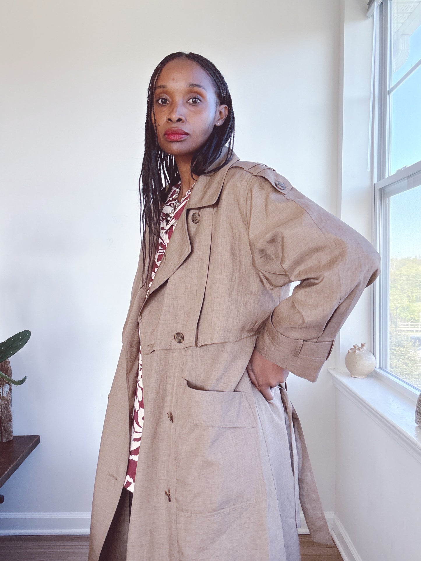 Vintage Trench Coat Jacket Windbreaker