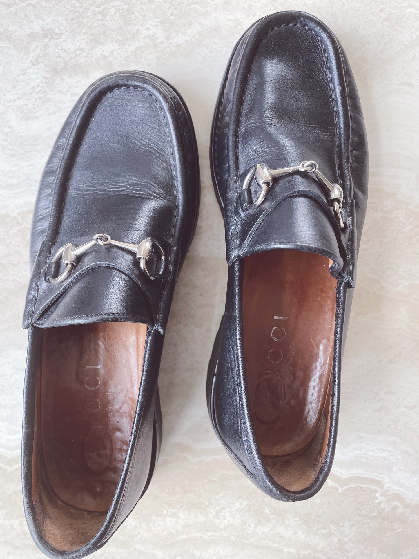 Vintage GUCCI Horsebit Loafers Black