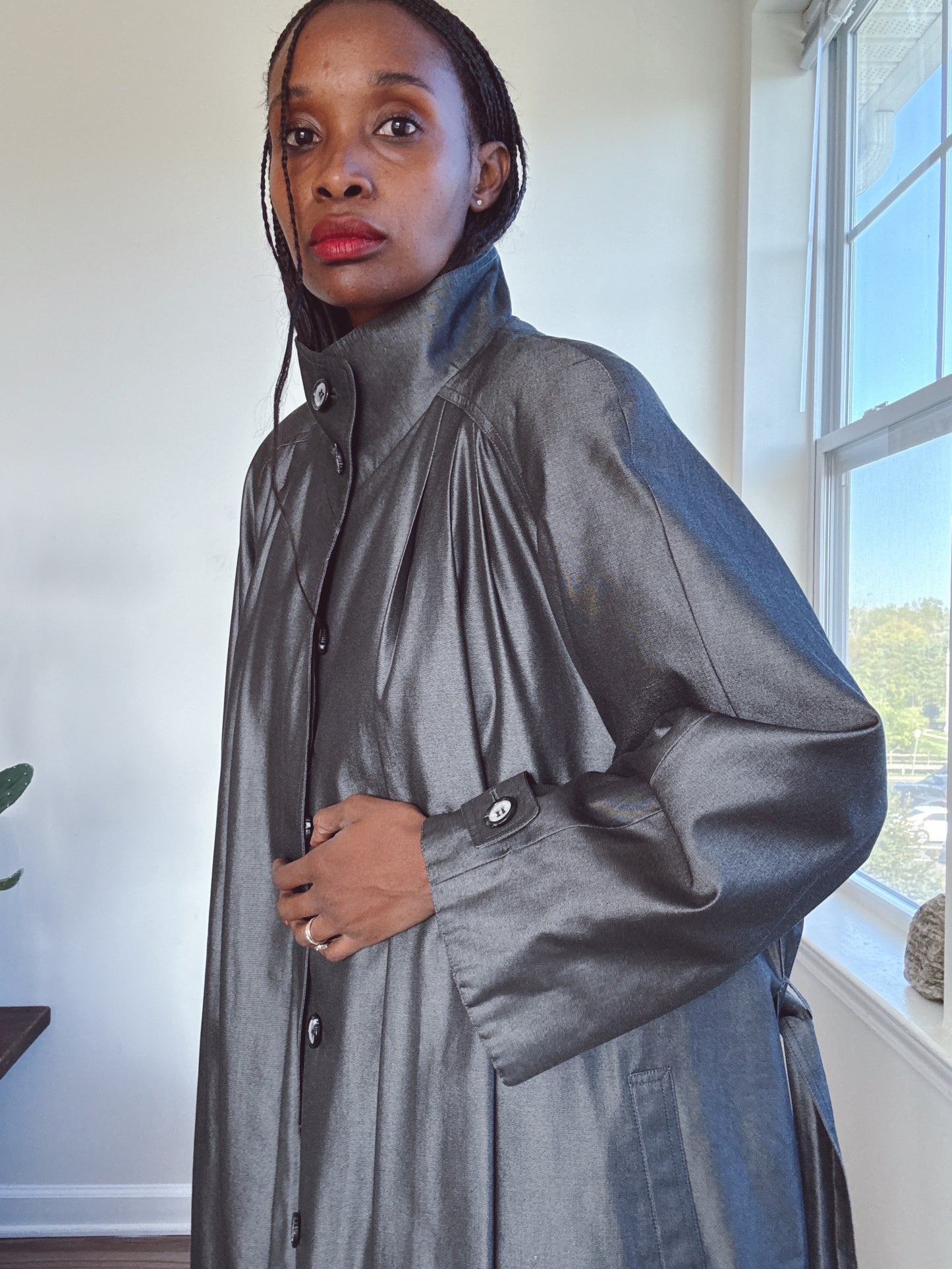 Vintage Trench Coat Metallic