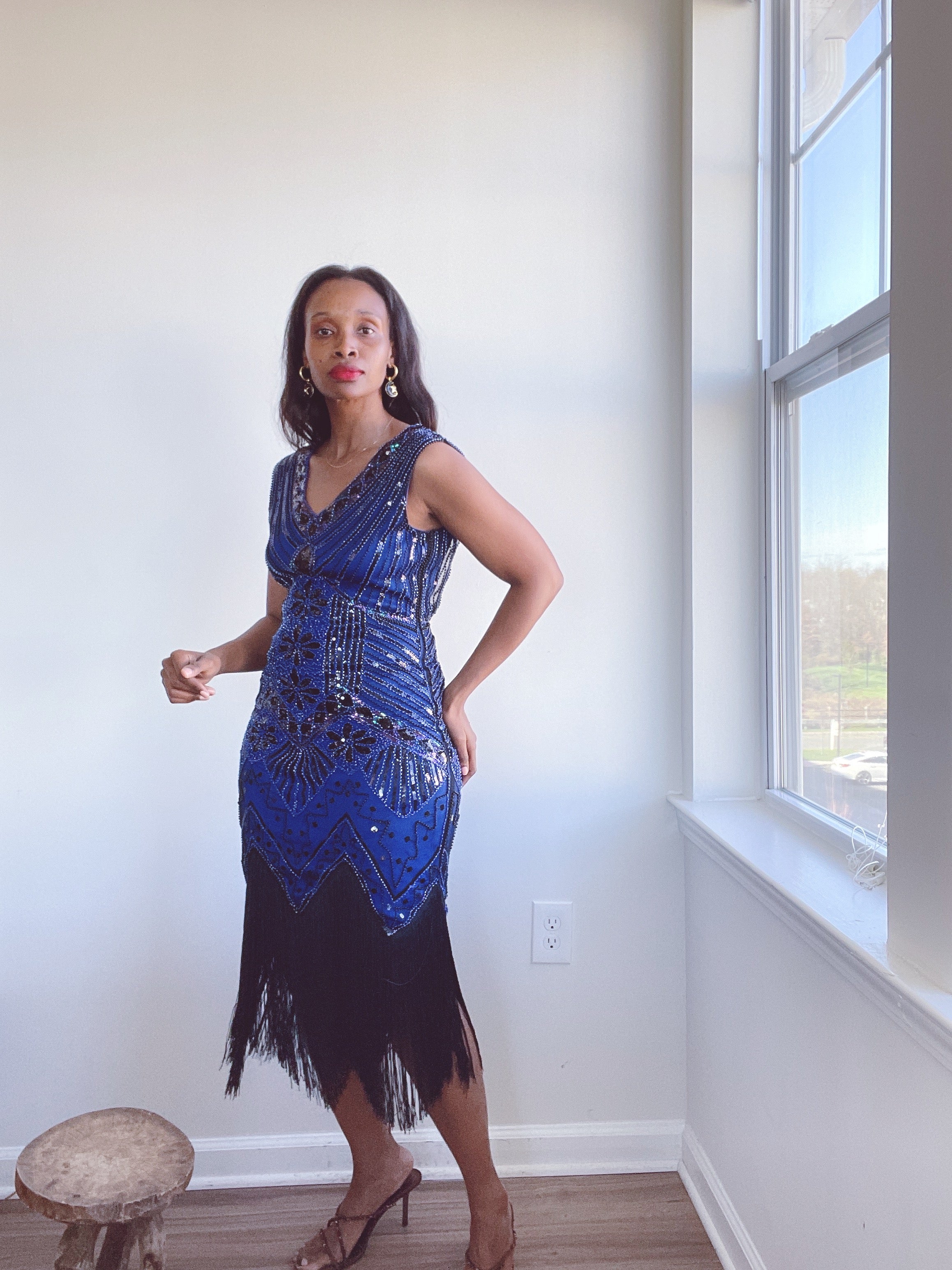 Blue Fringe Flapper Fringe Dress – Seventh Row