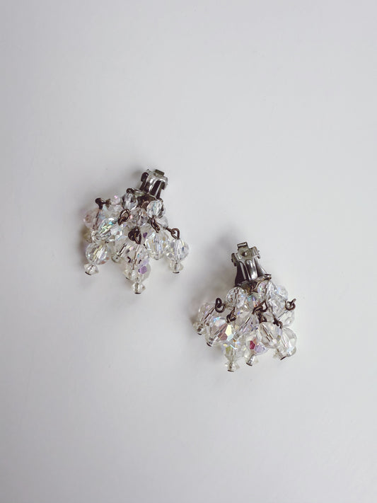 Vintage Crystal Cluster Earrings